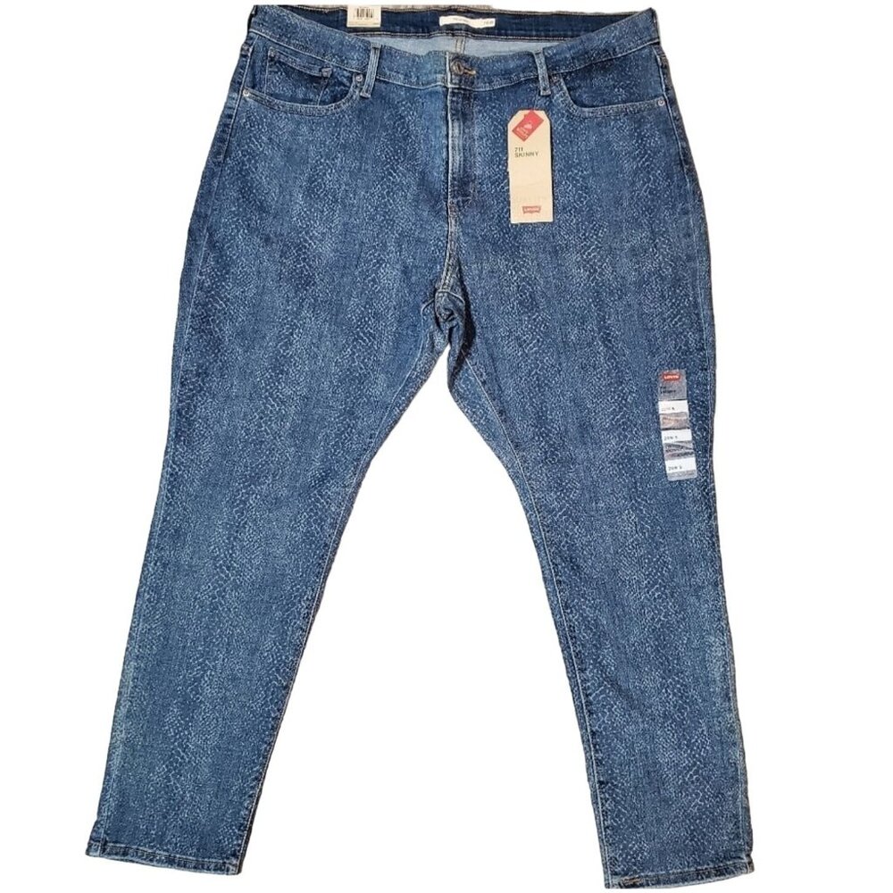 Levi's 711 Skinny Jeans Womens Size 20W S Blue Wash Mid Rise Strechy Denim - Picture 3 of 12